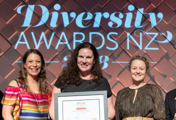 Group of people accepting an award at the Diversity Awards NZ